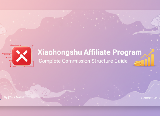 Blog banner with 'Xiaohongshu Affiliate Program: Complete Commission Structure Guide' title