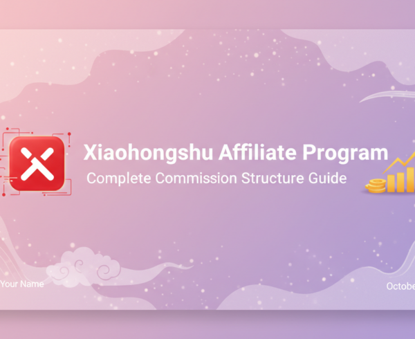 Blog banner with 'Xiaohongshu Affiliate Program: Complete Commission Structure Guide' title