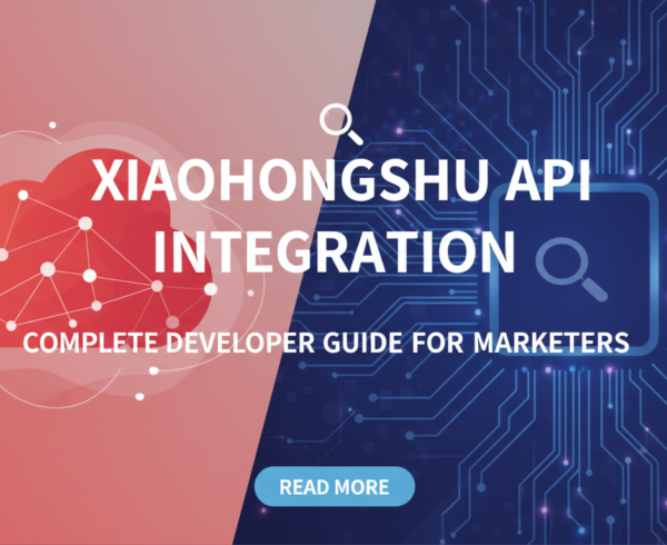 Blog banner with 'Xiaohongshu API Integration: Complete Developer Guide for Marketers' title