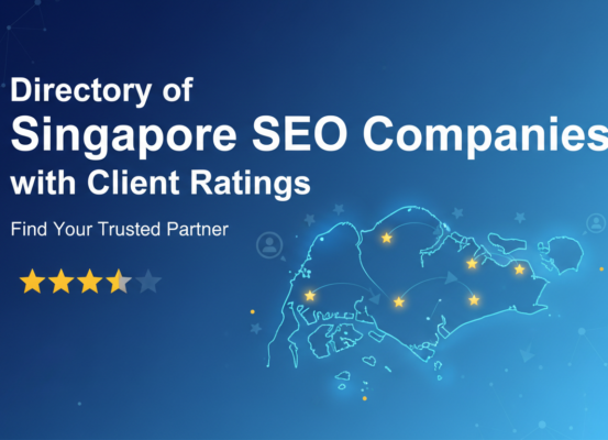 Banner titled 'Directory of Singapore SEO Companies with Client Ratings' in bold font