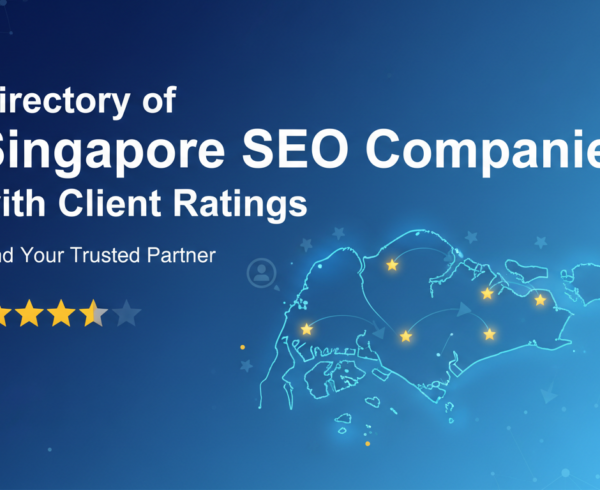 Banner titled 'Directory of Singapore SEO Companies with Client Ratings' in bold font