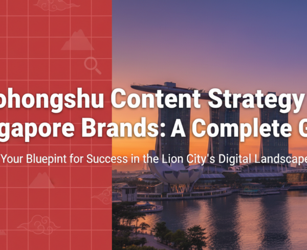 Banner titled 'Xiaohongshu Content Strategy for Singapore Brands: A Complete Guide' with vibrant colors.