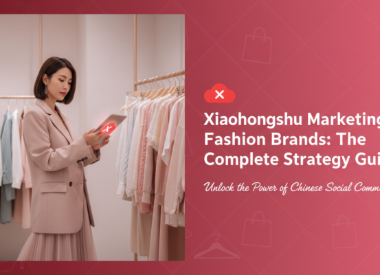Banner with bold text: 'Xiaohongshu Marketing for Fashion Brands: The Complete Strategy Guide'