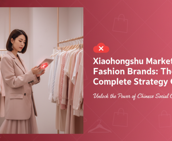 Banner with bold text: 'Xiaohongshu Marketing for Fashion Brands: The Complete Strategy Guide'
