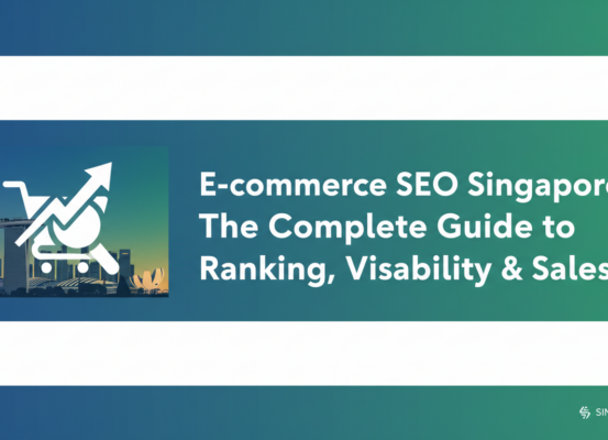 Banner with 'E-commerce SEO Singapore: The Complete Guide' title on a sleek, modern background