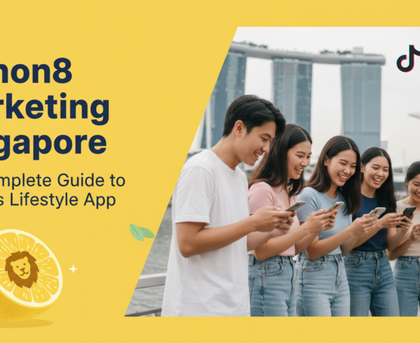 Banner with 'Lemon8 Marketing Singapore: The Complete Guide to TikTok's Lifestyle App' title on a vibrant, modern design.
