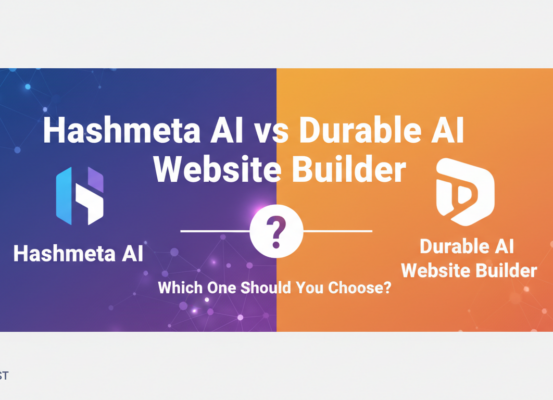 Banner with title 'Hashmeta AI vs Durable AI Website Builder: Which One Should You Choose?'