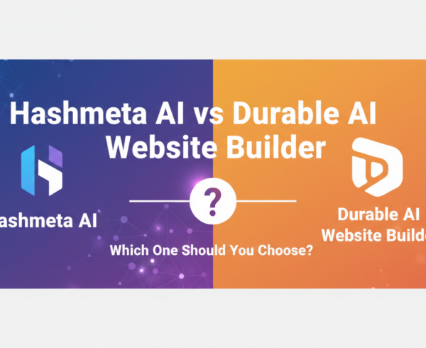 Banner with title 'Hashmeta AI vs Durable AI Website Builder: Which One Should You Choose?'