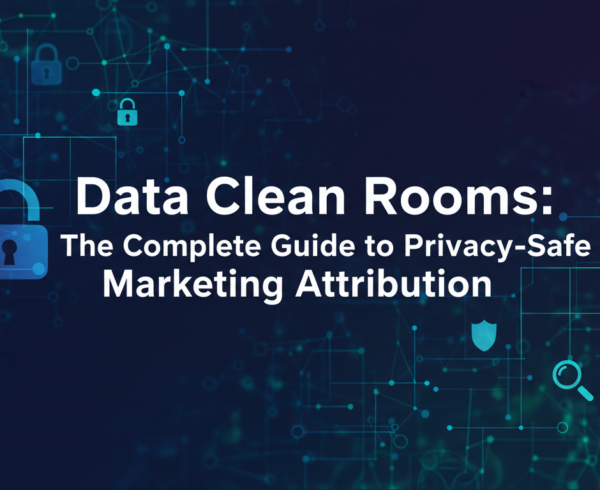Blog banner titled 'Data Clean Rooms: The Complete Guide to Privacy-Safe Marketing Attribution' with a digital, tech-themed background.