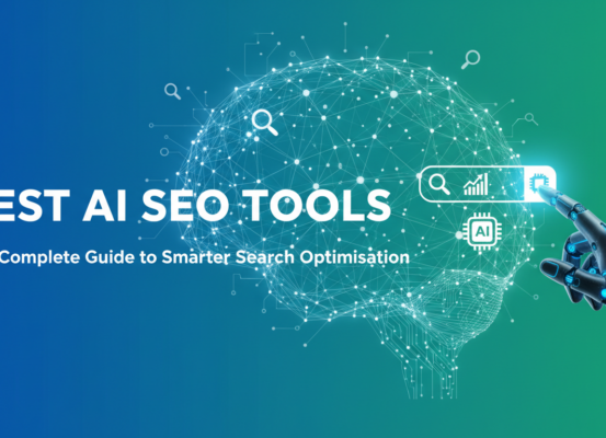 Blog banner with 'Best AI SEO Tools: The Complete Guide to Smarter Search Optimisation' title