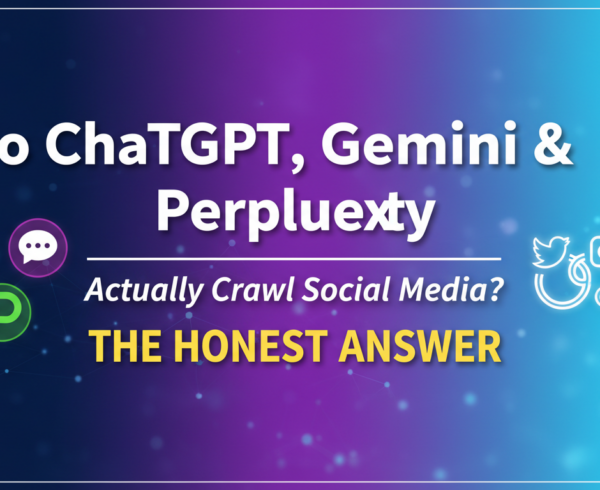 Blog banner with tech-themed title about social media crawling by AI tools