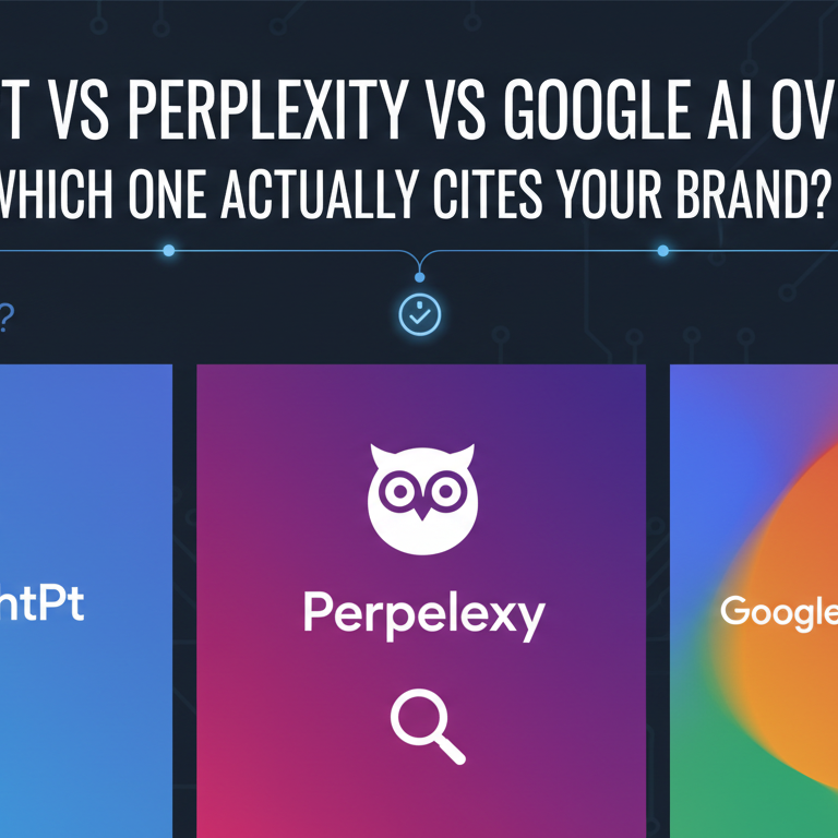 Blog banner with title 'ChatGPT vs Perplexity vs Google AI Overviews: Which One Actually Cites Your Brand?'