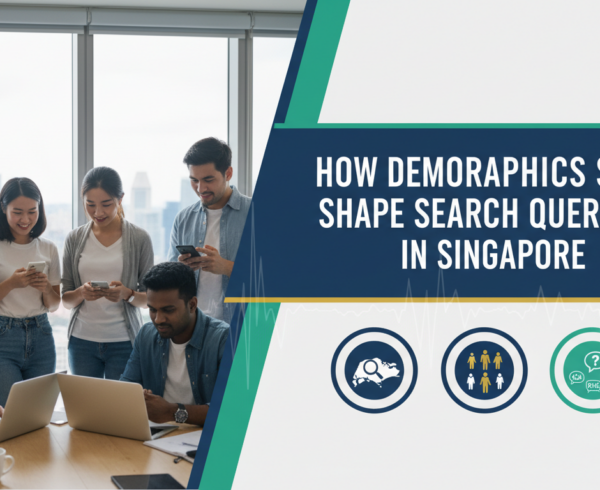 Blog banner with title 'How Demographics Shape Search Queries in Singapore' over a cityscape background