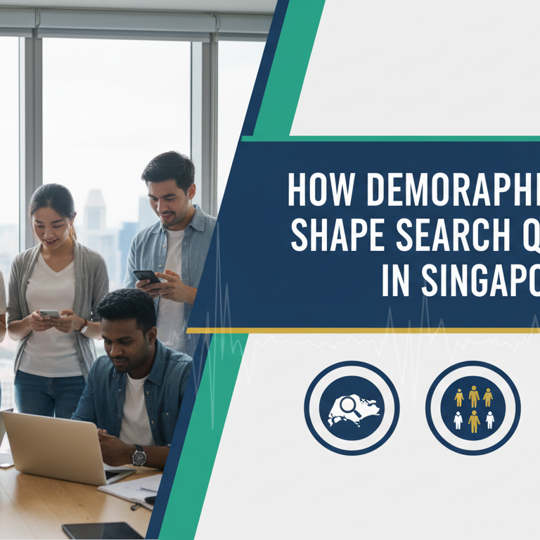 Blog banner with title 'How Demographics Shape Search Queries in Singapore' over a cityscape background