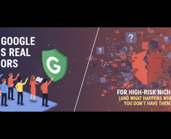 Blog banner with title 'Why Google Needs Real Authors for High-Risk Niches'