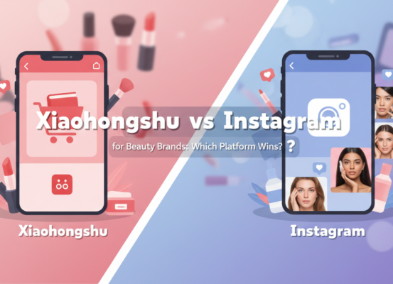 Blog banner with title 'Xiaohongshu vs Instagram for Beauty Brands: Which Platform Wins?' in bold.