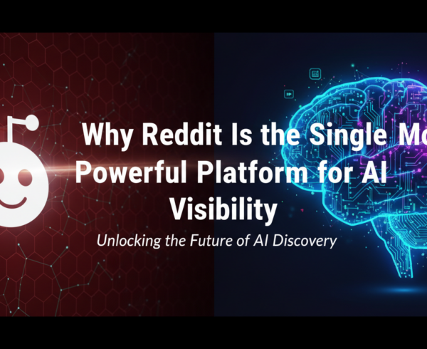 Blog banner with 'Why Reddit Is the Most Powerful Platform for AI Visibility' title in bold