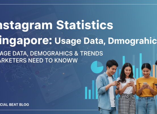 Colorful banner with 'Instagram Statistics Singapore' title, highlighting usage data and trends.