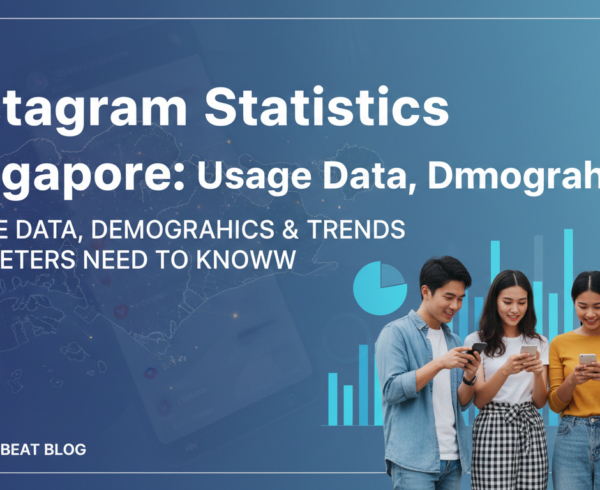 Colorful banner with 'Instagram Statistics Singapore' title, highlighting usage data and trends.