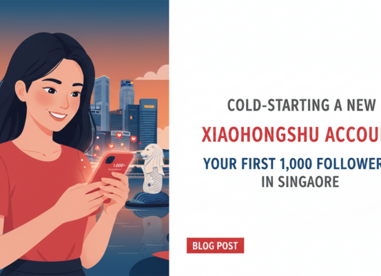 Banner: 'Cold-Starting a New Xiaohongshu Account' with a modern design