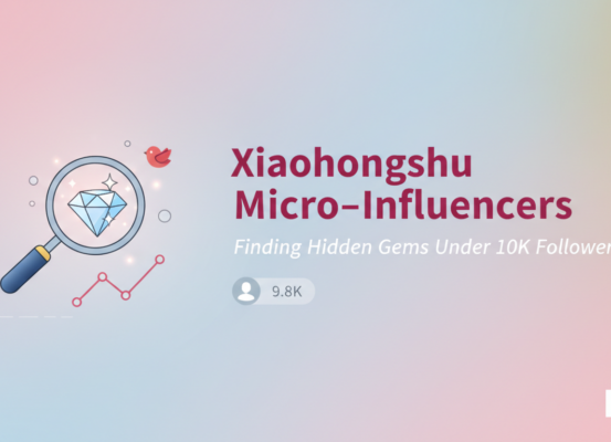 Banner featuring 'Xiaohongshu Micro-Influencers: Finding Hidden Gems Under 10K Followers' in elegant typography against a vibrant, creative backdrop.