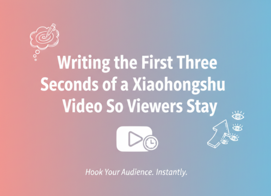 Banner with bold title on creating engaging Xiaohongshu video intros.
