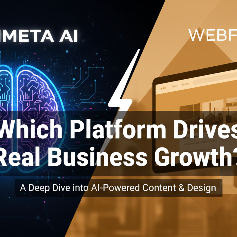 Banner with title 'Hashmeta AI vs Webflow: Which Platform Drives Real Business Growth?'