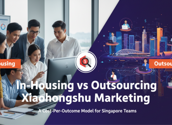 Banner with title 'In-Housing vs Outsourcing Xiaohongshu Marketing: A Cost-Per-Outcome Model for Singapore Teams'