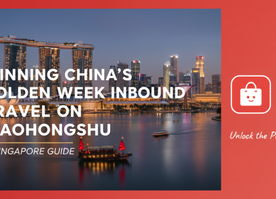 Banner with 'Winning China's Golden Week Inbound Travel on Xiaohongshu: A Singapore Guide' title