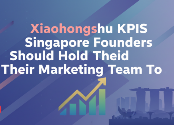 Banner with 'Xiaohongshu KPIs Singapore Founders Should Hold Their Marketing Team To' title, vibrant design.