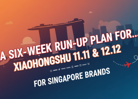 Blog banner for a six-week plan for Xiaohongshu sales events in Singapore