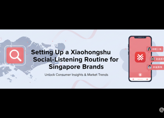 Blog banner titled 'Setting Up a Xiaohongshu Social-Listening Routine for Singapore Brands' with a modern design.