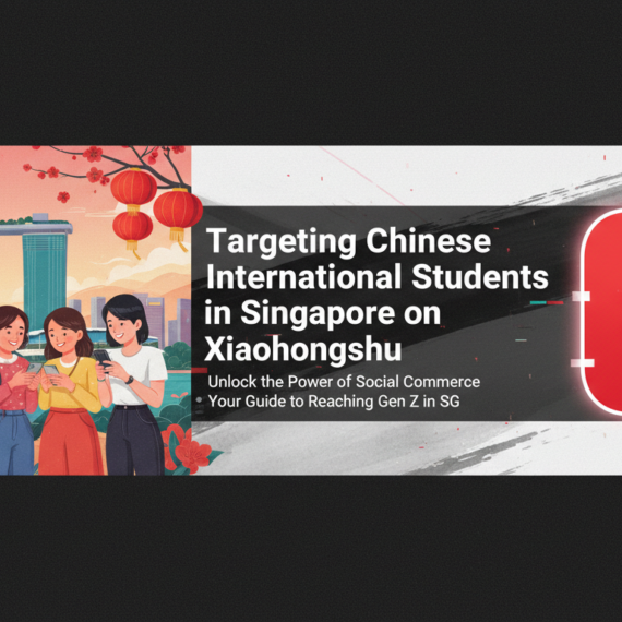 Blog banner with title 'Targeting Chinese International Students in Singapore on Xiaohongshu'
