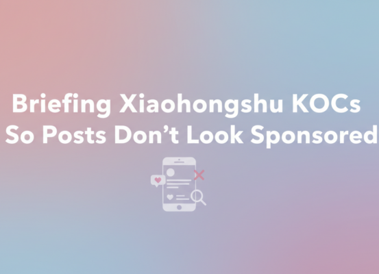 Colorful banner with 'Briefing Xiaohongshu KOCs' title, vibrant design elements