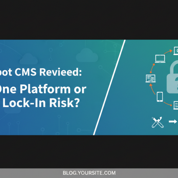 Banner titled 'HubSpot CMS Reviewed: All-in-One Platform or Vendor Lock-In Risk?'