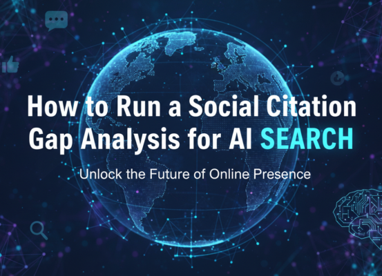Banner with title 'How to Run a Social Citation Gap Analysis for AI Search'.