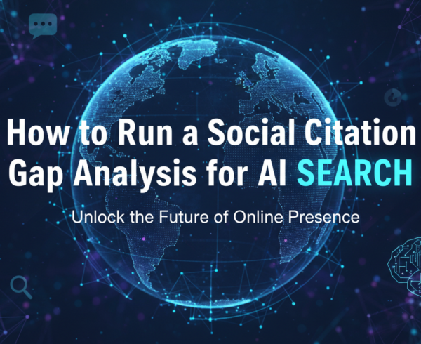 Banner with title 'How to Run a Social Citation Gap Analysis for AI Search'.