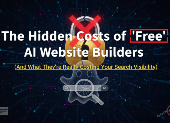 Blog banner: The Hidden Costs of 'Free' AI Website Builders impact search visibility