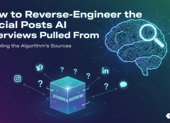 Blog banner with the title 'How to Reverse-Engineer Social Posts AI Overviews Pulled From'.