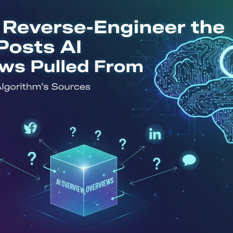 Blog banner with the title 'How to Reverse-Engineer Social Posts AI Overviews Pulled From'.