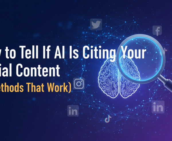 Blog banner with the title 'How to Tell If AI Is Citing Your Social Content (5 Methods That Work)'