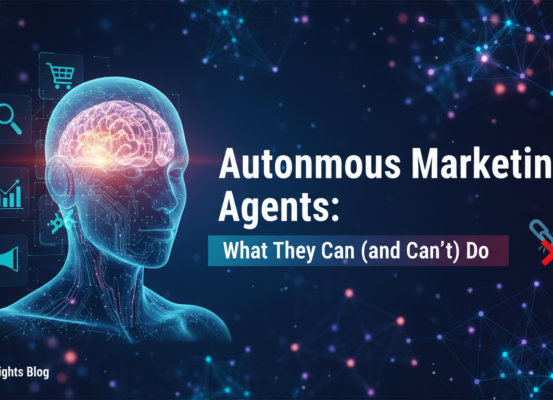Blog banner with title 'Autonomous Marketing Agents: What They Can (and Can't) Do' in bold text