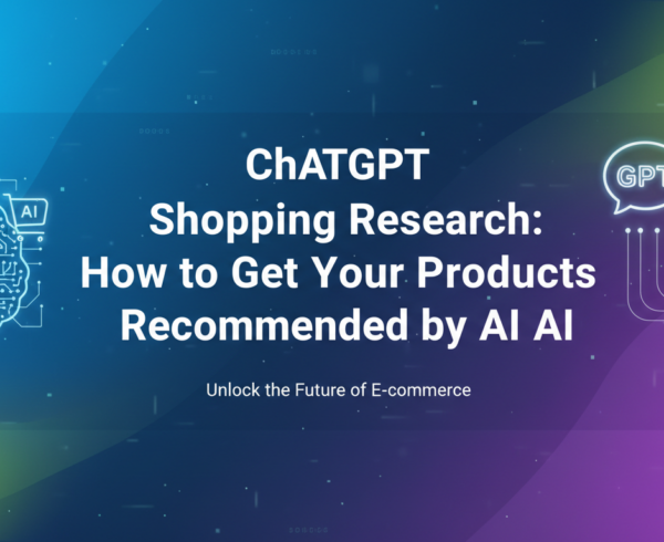 Blog banner with title 'ChatGPT Shopping Research' in bold, modern font.