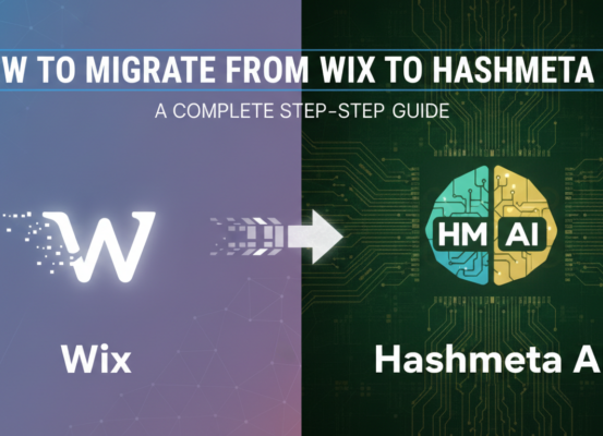 Blog banner with title 'How to Migrate from Wix to Hashmeta AI: A Complete Step-by-Step Guide'