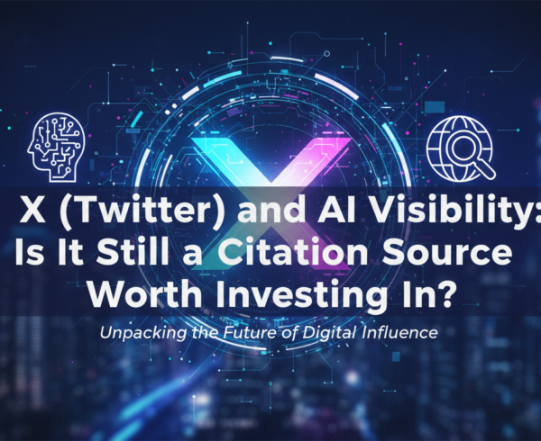 Blog banner with title 'X (Twitter) and AI Visibility: Is It Still a Citation Source Worth Investing In?'