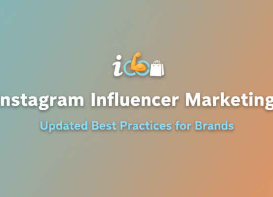 Banner with 'Instagram Influencer Marketing' title, vibrant colors, social media icons.