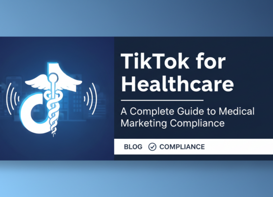 Banner with title 'TikTok for Healthcare: A Guide to Medical Marketing Compliance' in bold font.