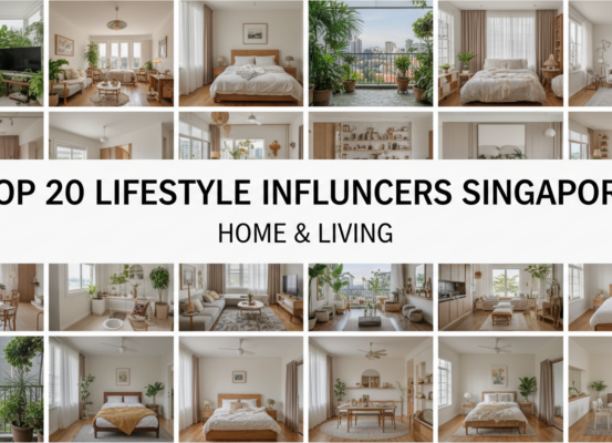 Banner with 'Top 20 Lifestyle Influencers Singapore: Home & Living' title in elegant font.