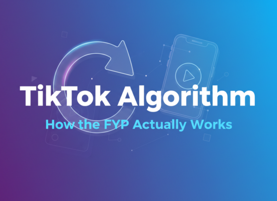 Blog banner showing TikTok's FYP algorithm concept with vibrant graphics.