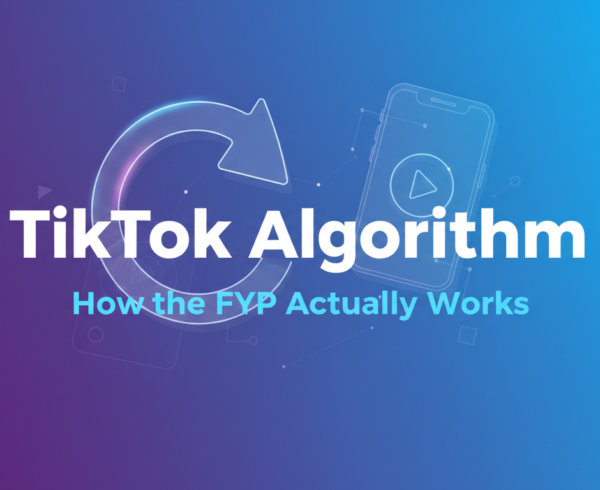 Blog banner showing TikTok's FYP algorithm concept with vibrant graphics.